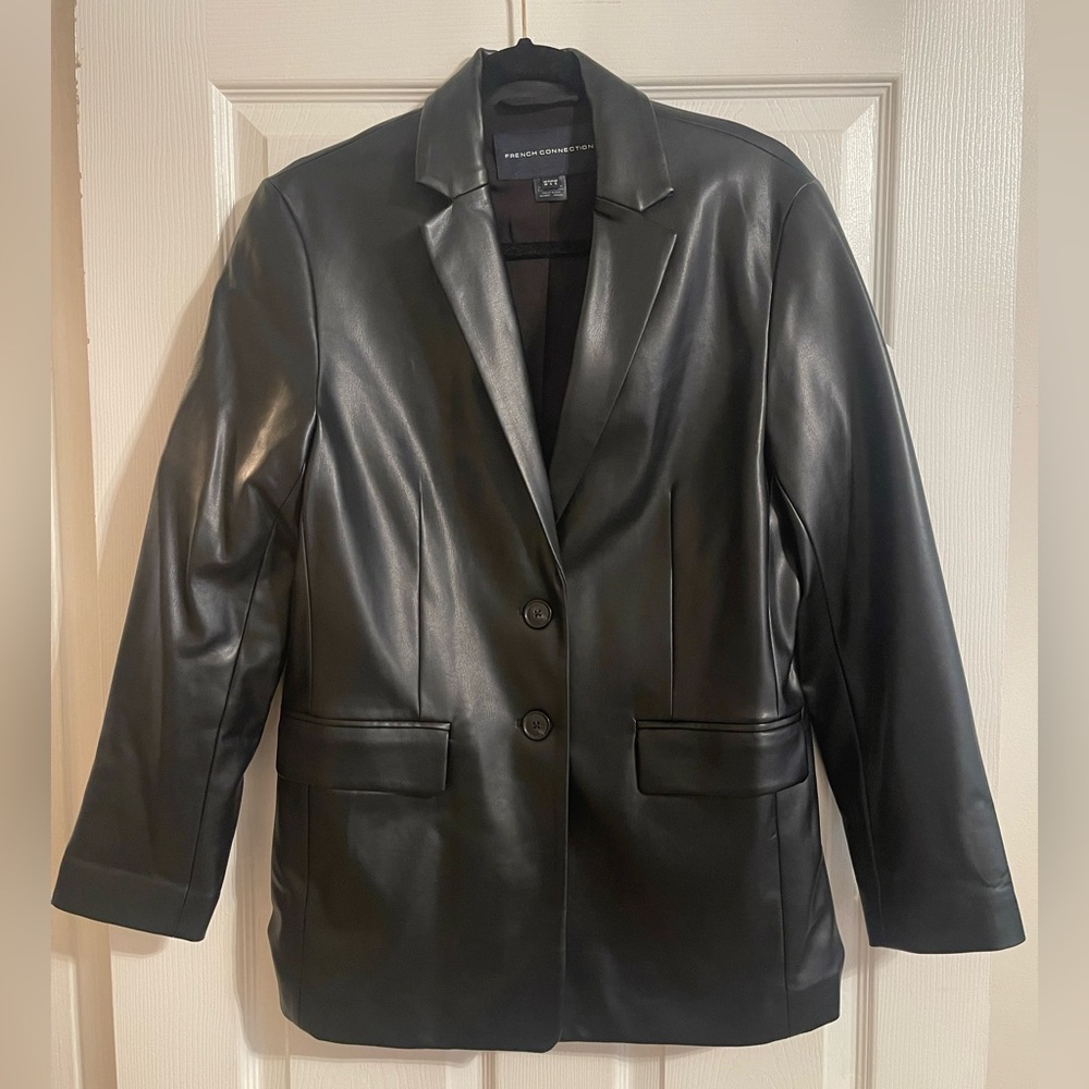 French Connection faux leather Black Blazer